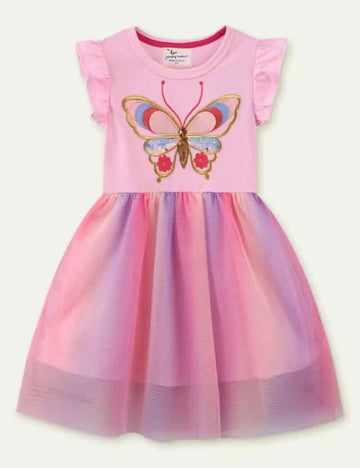 Butterfly Embroidered Short Sleeve Dress - Mini Taylor